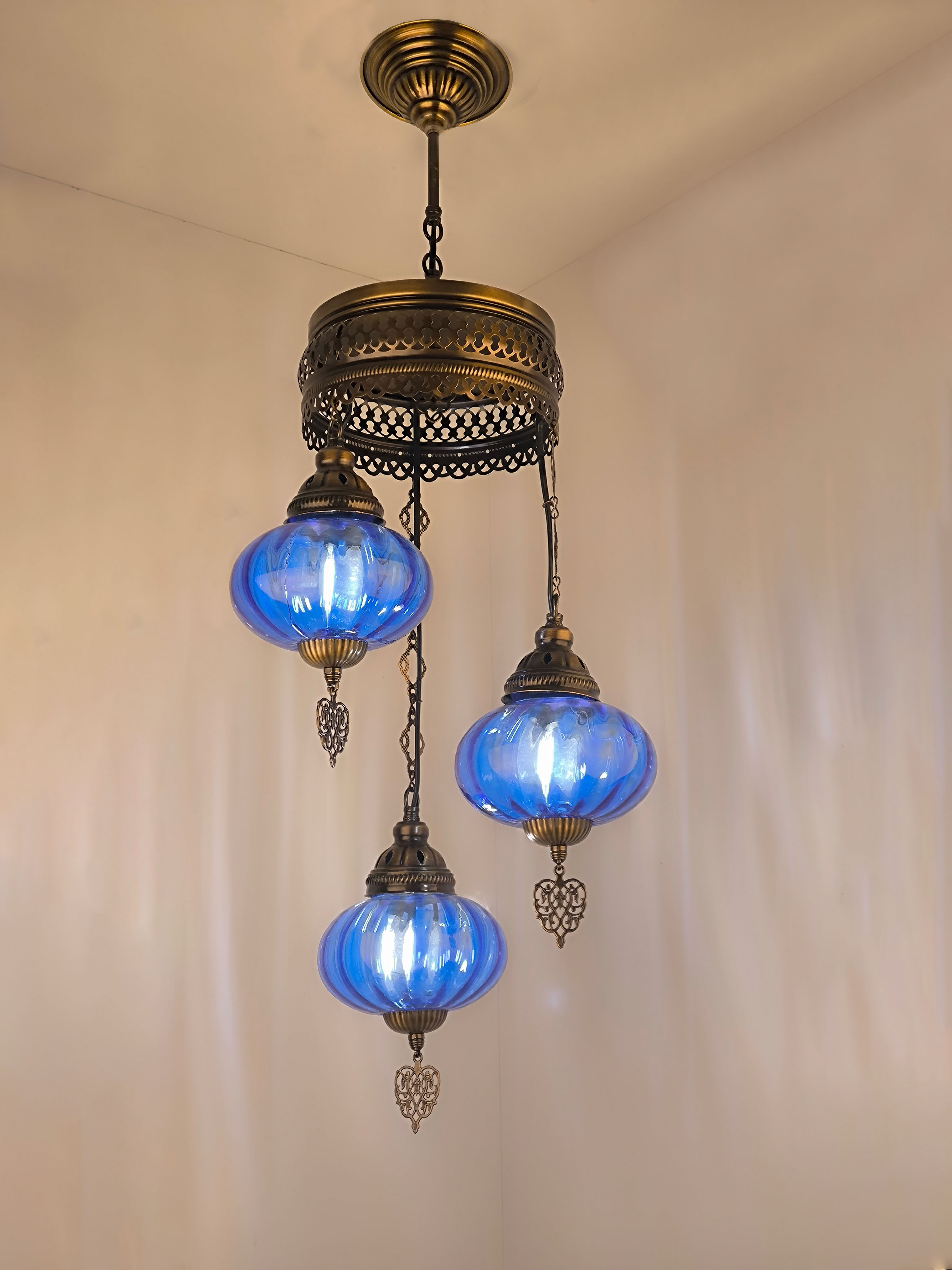 3 Globe Turkish Chandelier Light