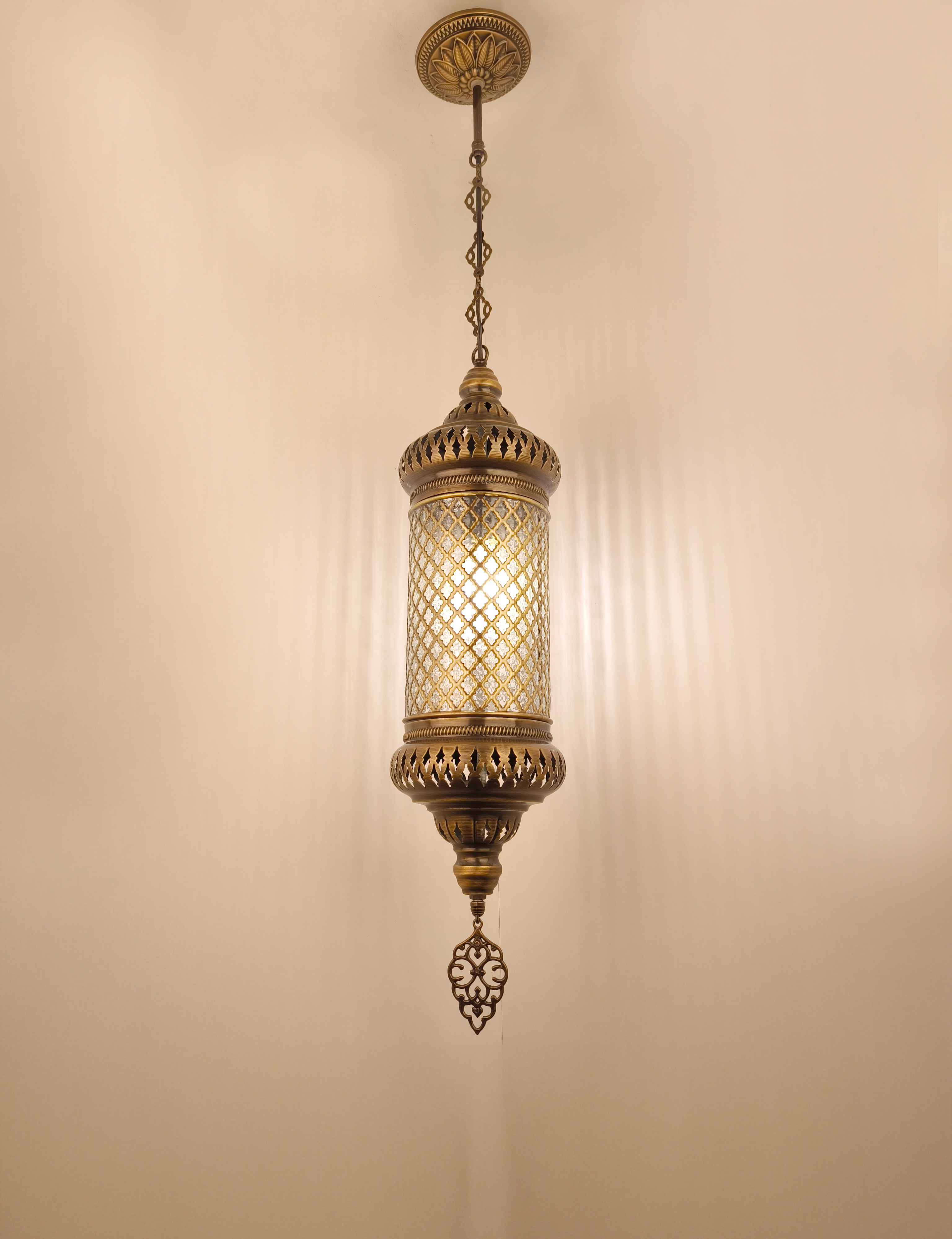 Turkish Single Hanging Lamp Blowing Cylinder Glass