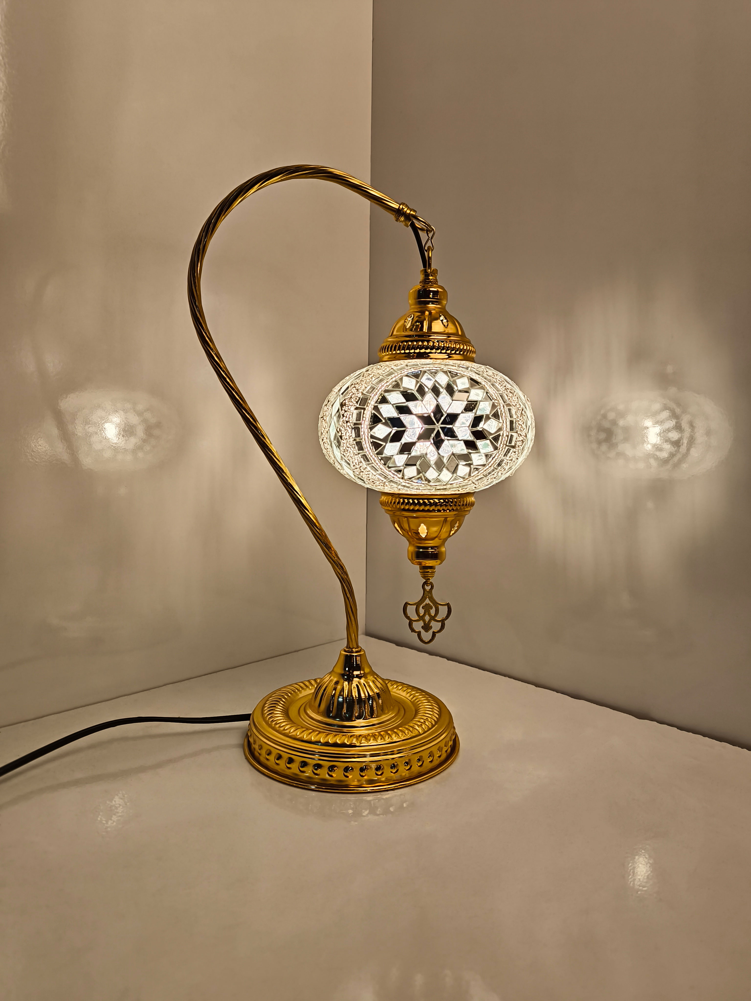 Gold Swanneck Turkish Bedside Lighting